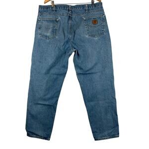 Carhartt Jeans Mens 42x32 Blue‎ Relaxed Straight Leg Medium Wash Denim Pants